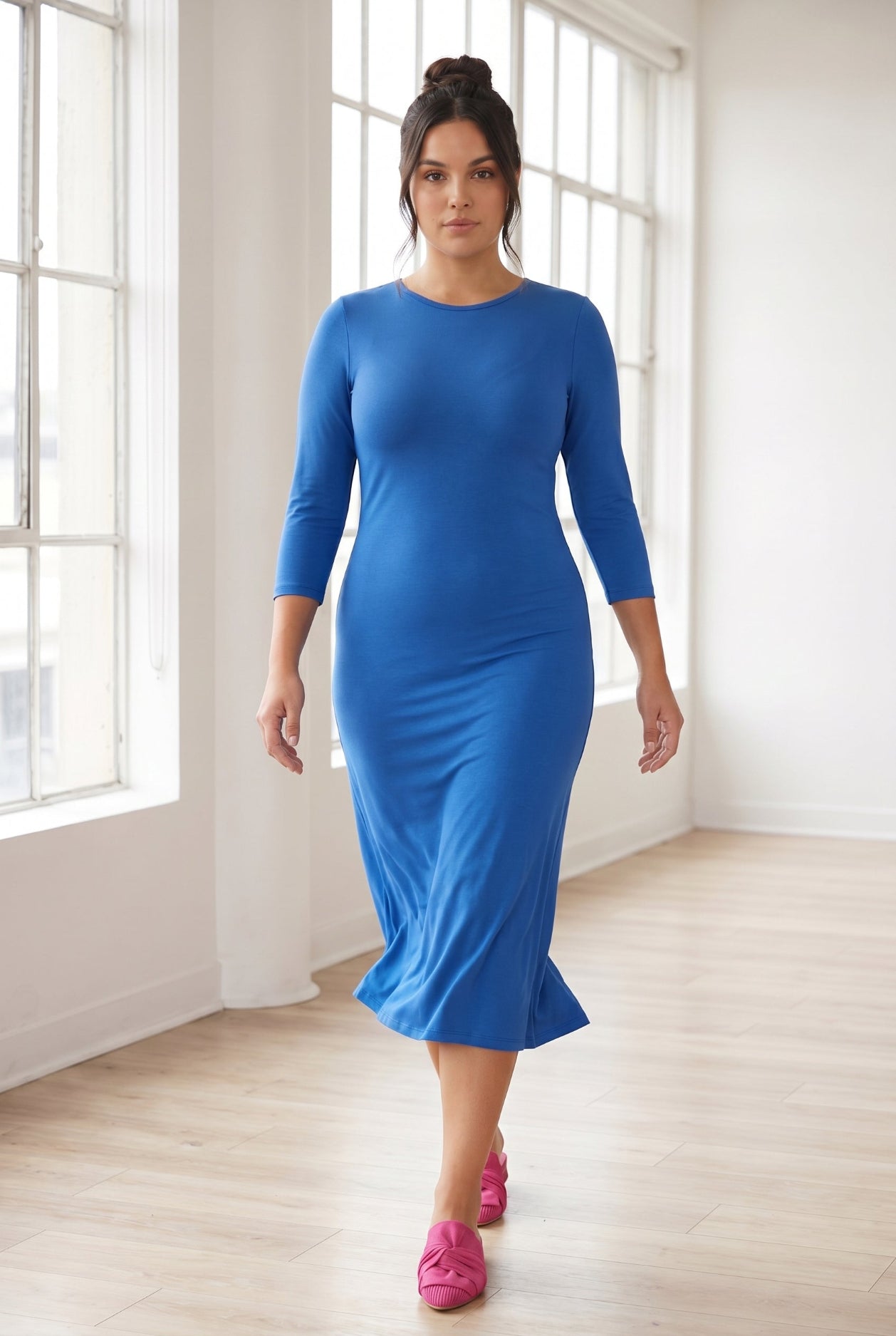 The Original Midi Layering Dress in Lapiz Blue nuggles-clothing