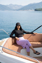 Model wearing Nuggles®  27"All-Sport Skirt  in Lavender