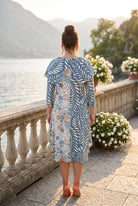 The Nuggles® Bailey Dress in Leaf & Bloom midi length, two tone with cowl neckline