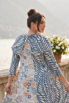 The Nuggles® Bailey Dress in Leaf & Bloom midi length, two tone with cowl neckline