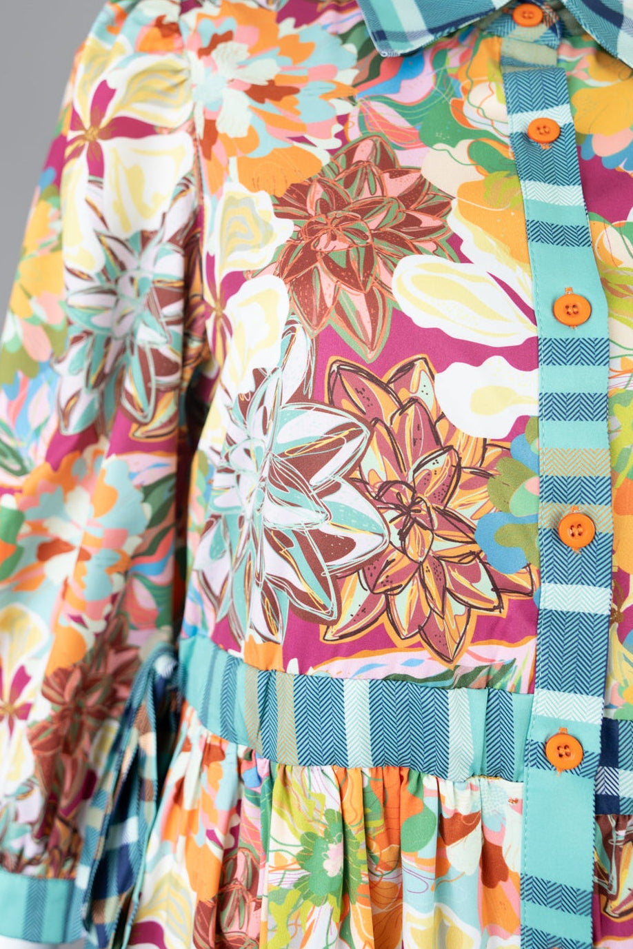 Model wearing Nuggles®  Leila Dress in Marigold