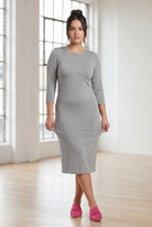 Model wearing Nuggles® Midi Layering Dress in Light Heather
