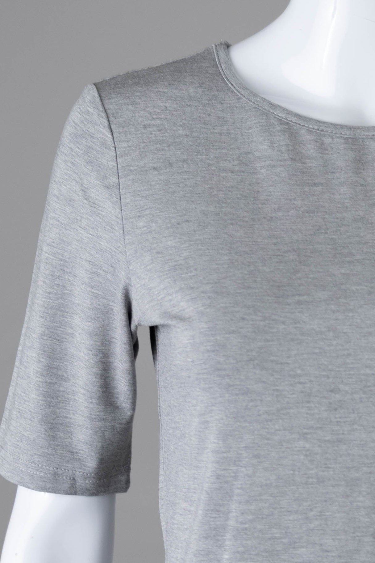Model wearing Nuggles®  Half Sleeve Essential Tee in Light Heather