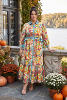 Model wearing Nuggles®  Leila Dress in Marigold