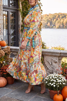 Model wearing Nuggles®  Leila Dress in Marigold