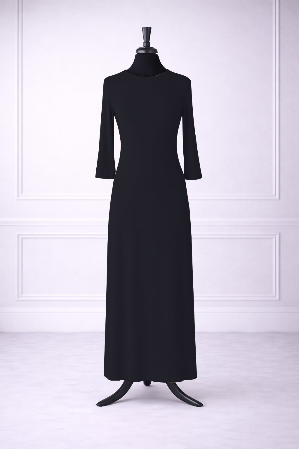 Front view of Nuggles®  original maxi layering dress in Black