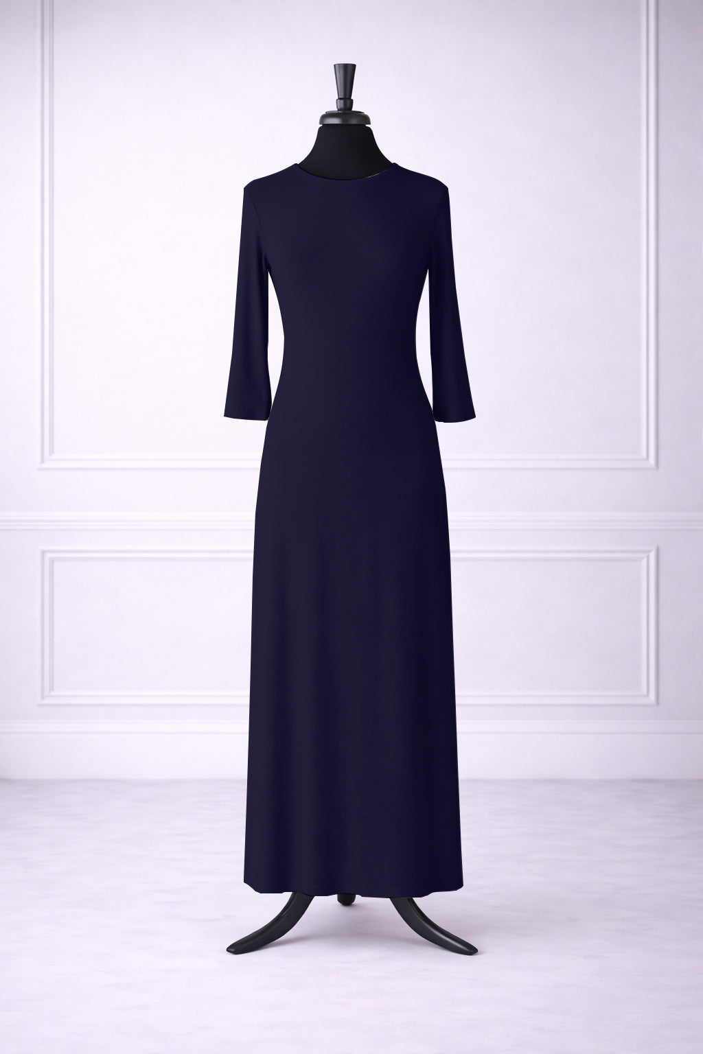 Front view of Nuggles®  original maxi layering dress in Dark Blue