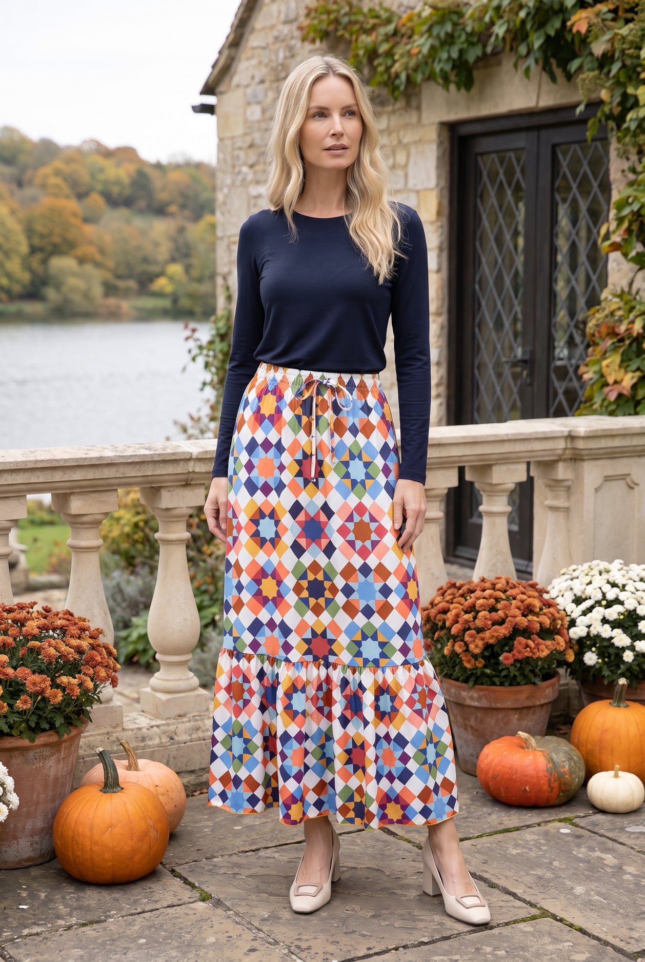 Model wearing Nuggles®  Sage Skirt in Morning Star