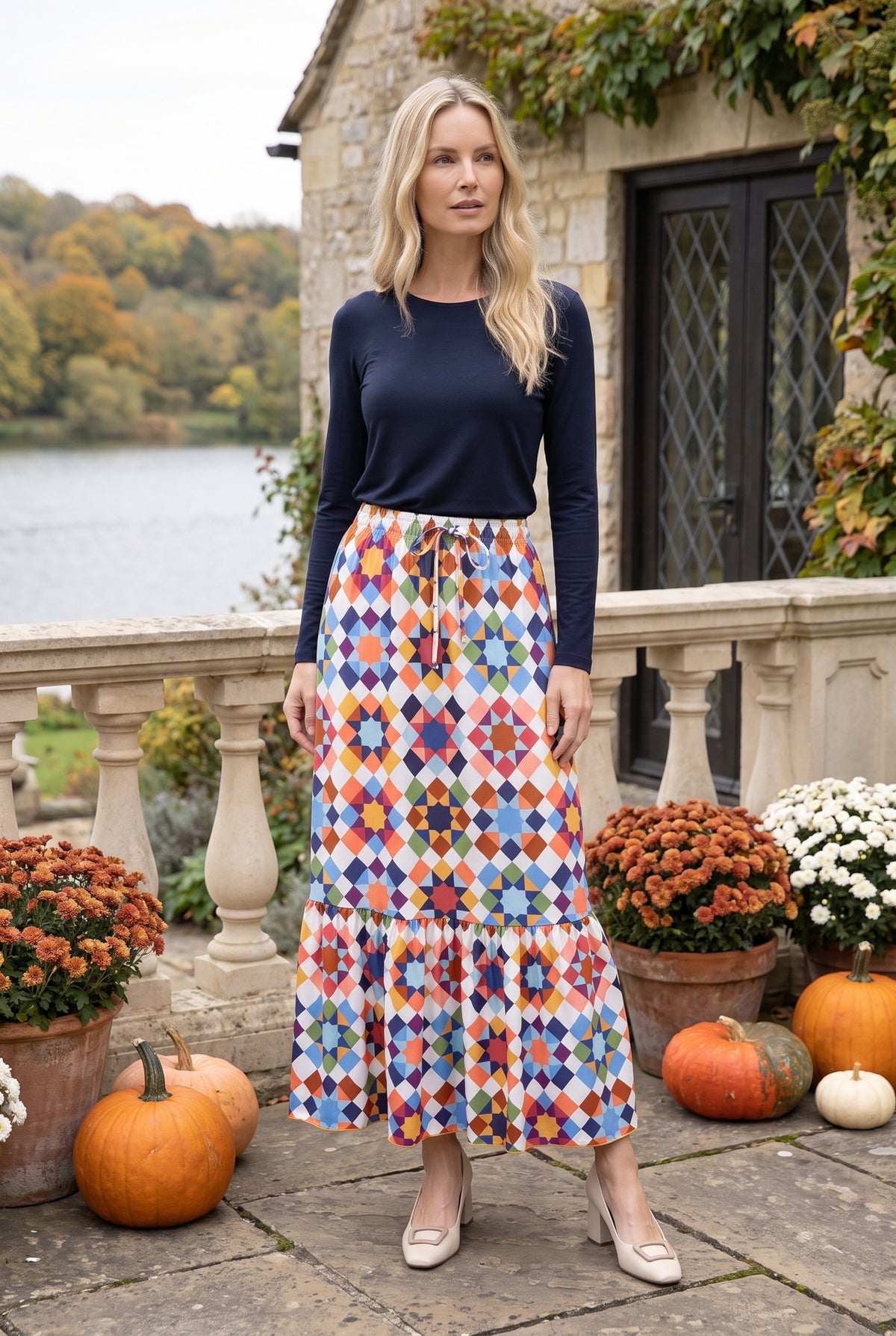 Model wearing Nuggles®  Sage Skirt in Morning Star
