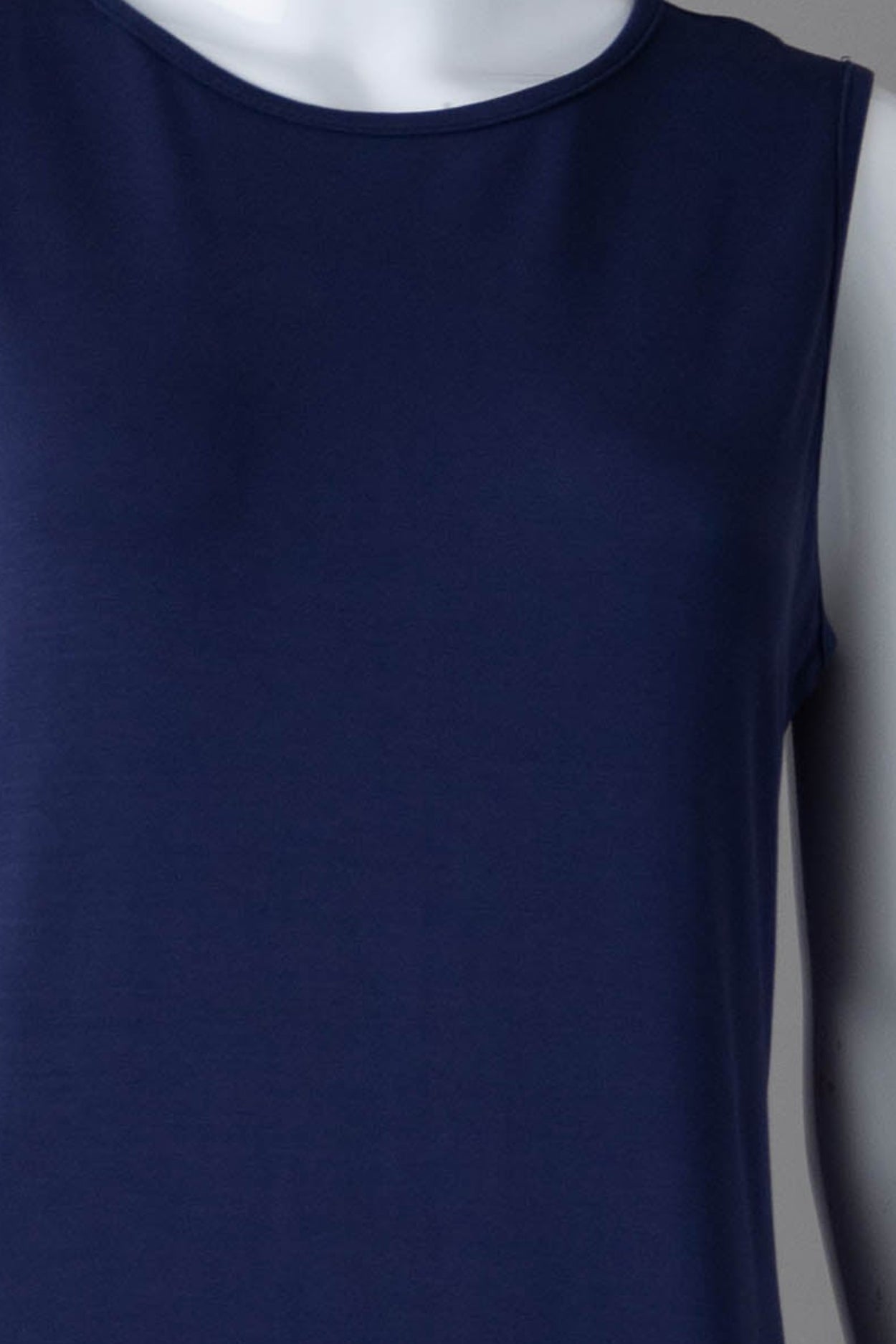 Model wearing Nuggles® Tank Midi Dress in Navy