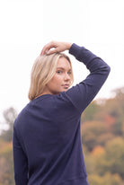 Model wearing Nuggles®  Misty Lounge Set in Navy
