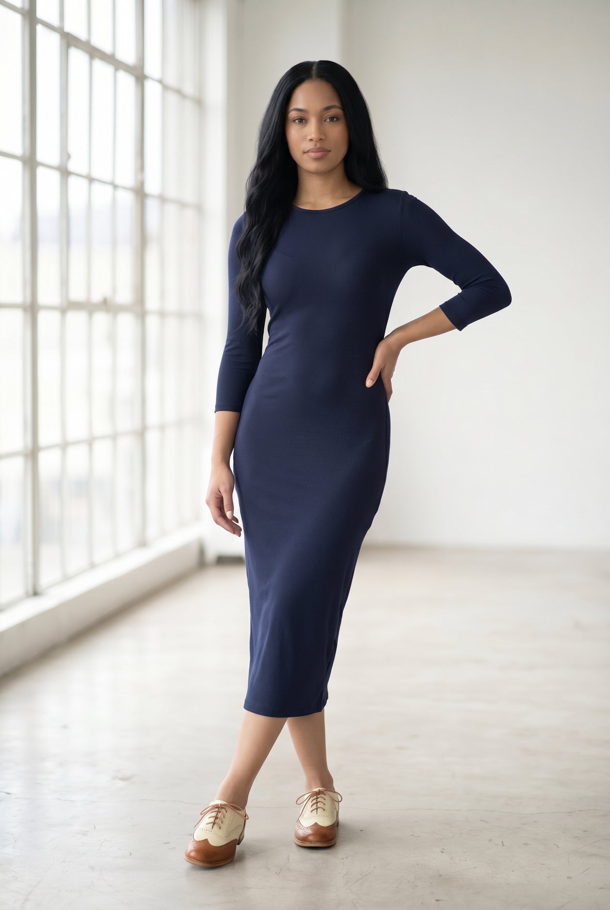Ribbed Midi Layering Dress nuggles-clothing