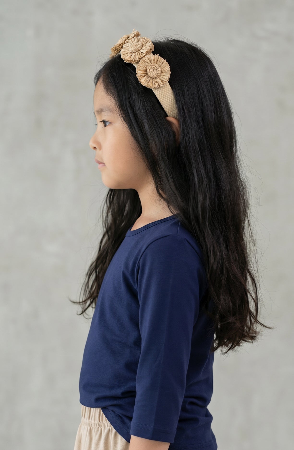 Girls' Essential 3/4 Tee in Navy nuggles-clothing