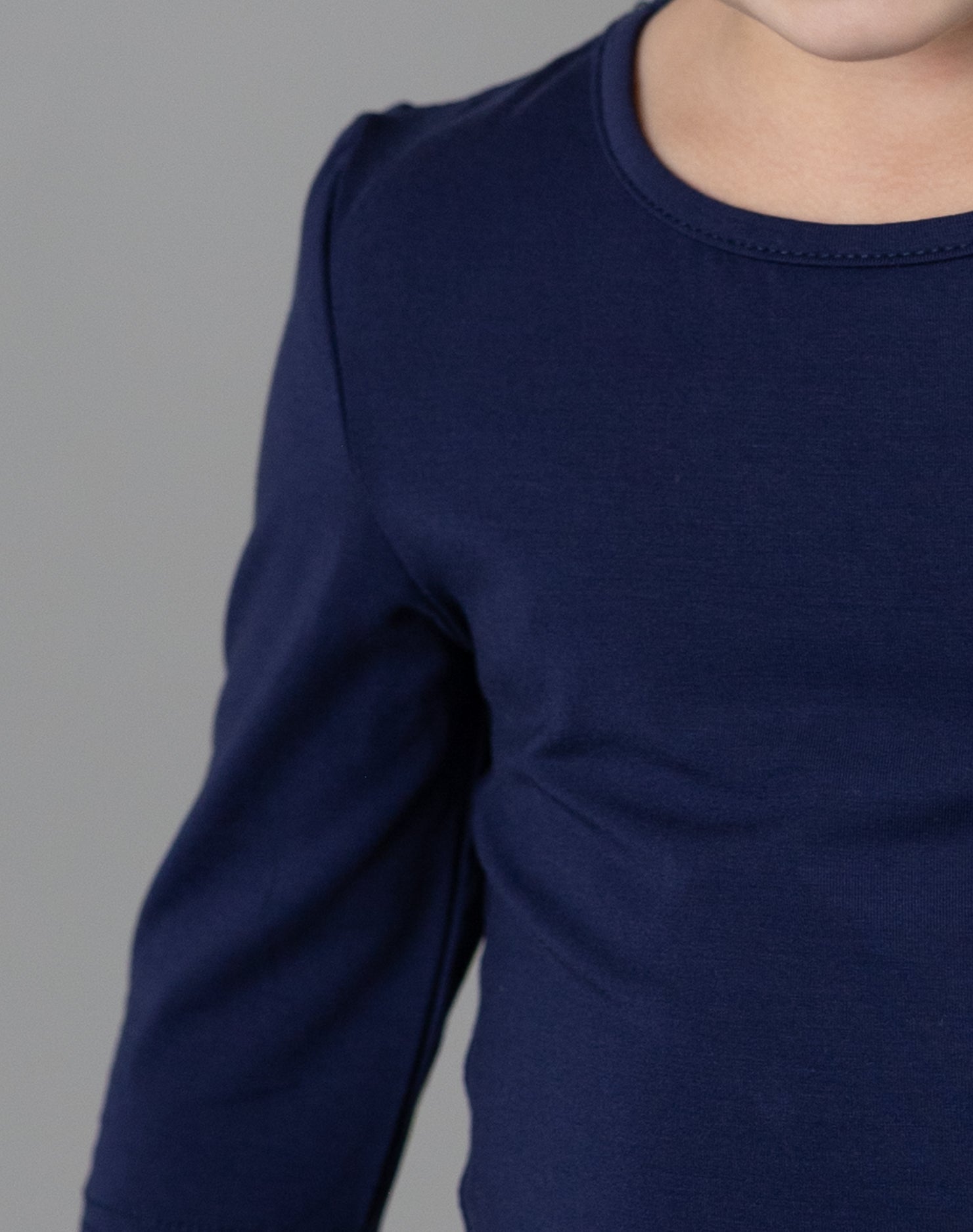 Girls' Essential 3/4 Tee in Navy nuggles-clothing