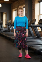 Modest 31" All-Sport Skirt in Neon Motion with built-in capri leggings