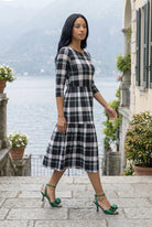 Nuggles Nova Midi Dress in Nightfall, rich dark-print modest cotton dress for everyday wear