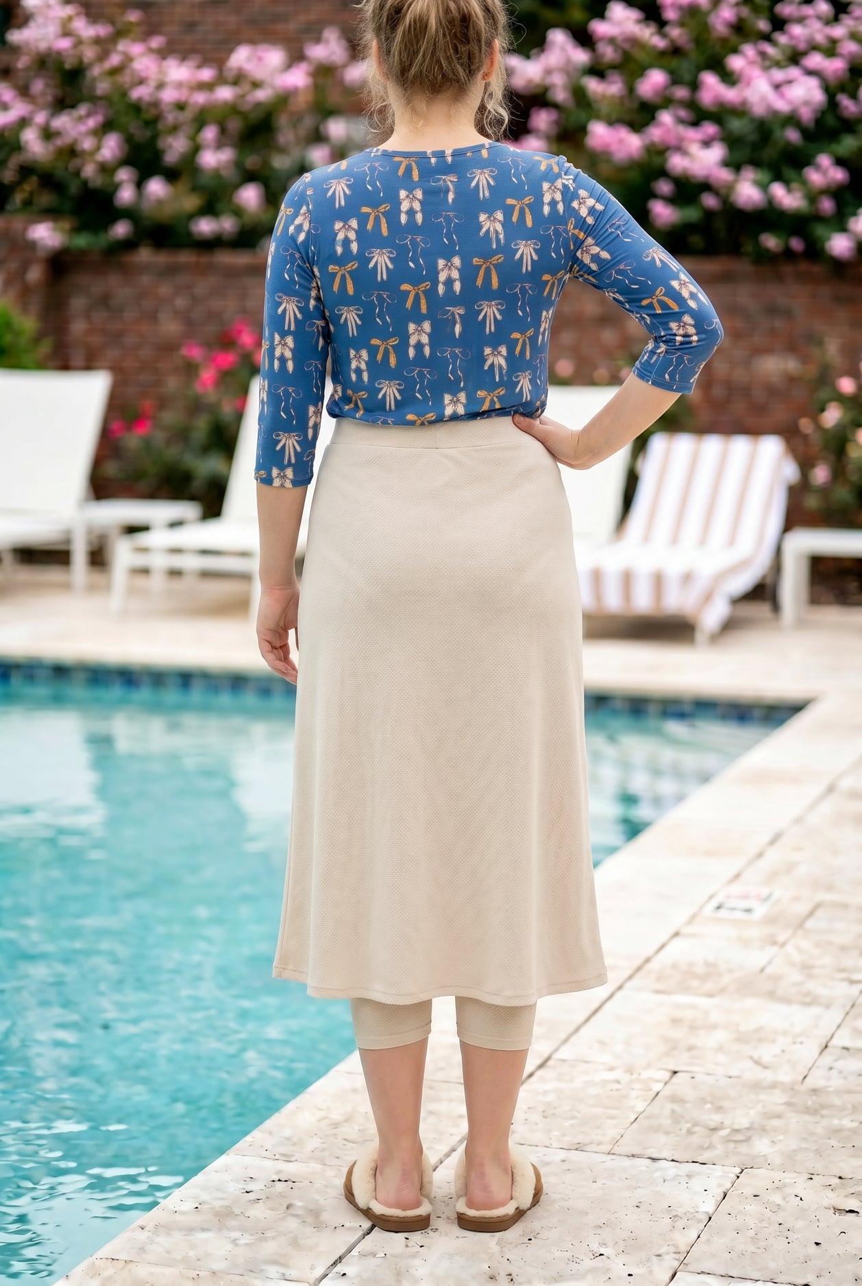 Modest 31" All-Sport Skirt in Nude, side view (view 2)