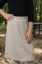 Girls' Modest All-Sport Skirt in Nude, styled (view 6)