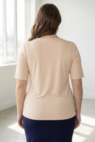 Model wearing the Nuggles® Essential Half Sleeve Tee in Nude