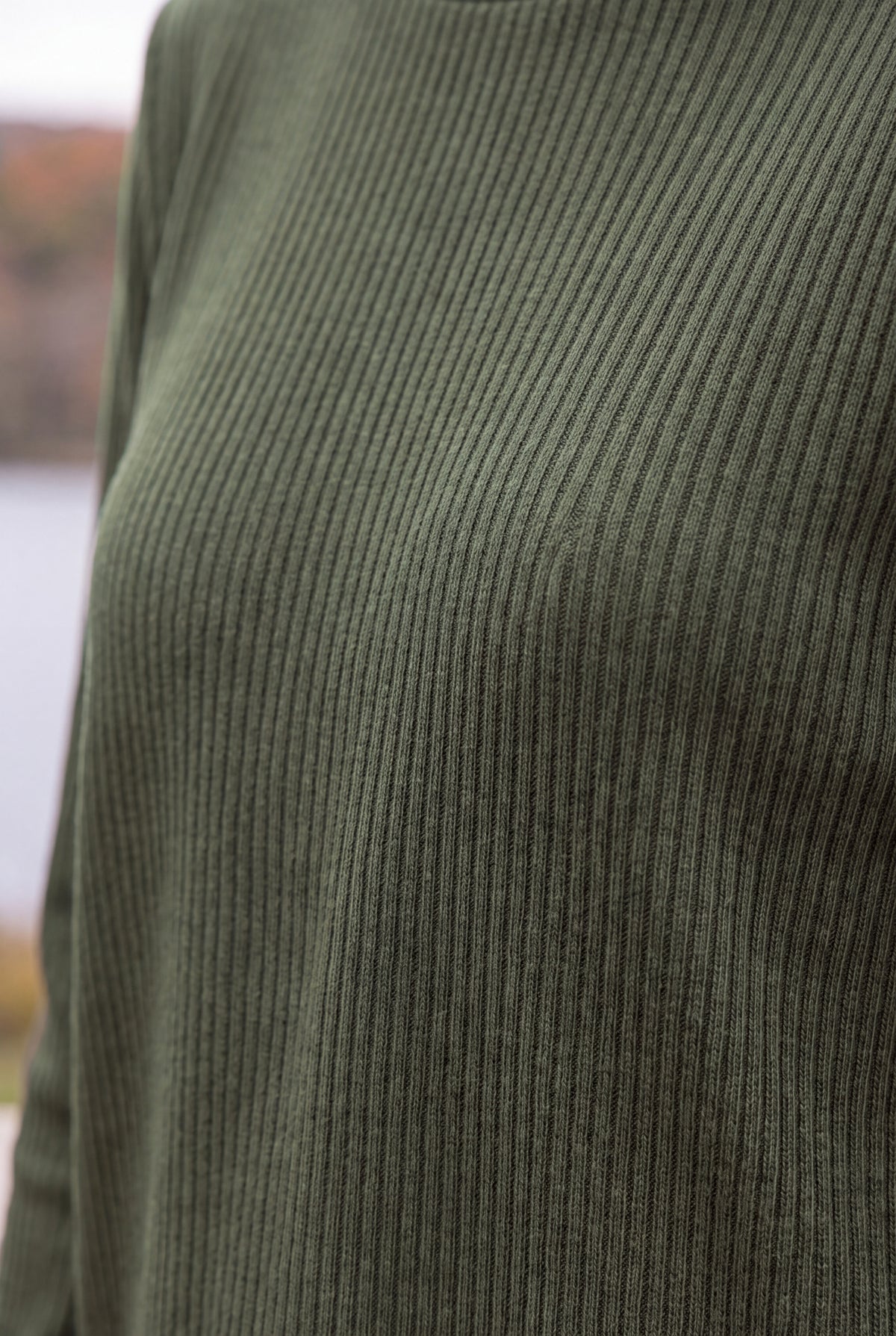 Model wearing Nuggles®  Misty Lounge Set in Olive Green