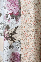 A detail shot of the floral fabrics. 