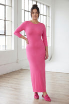 Model wearing Nuggles® MaxiLayering Dress in Pink