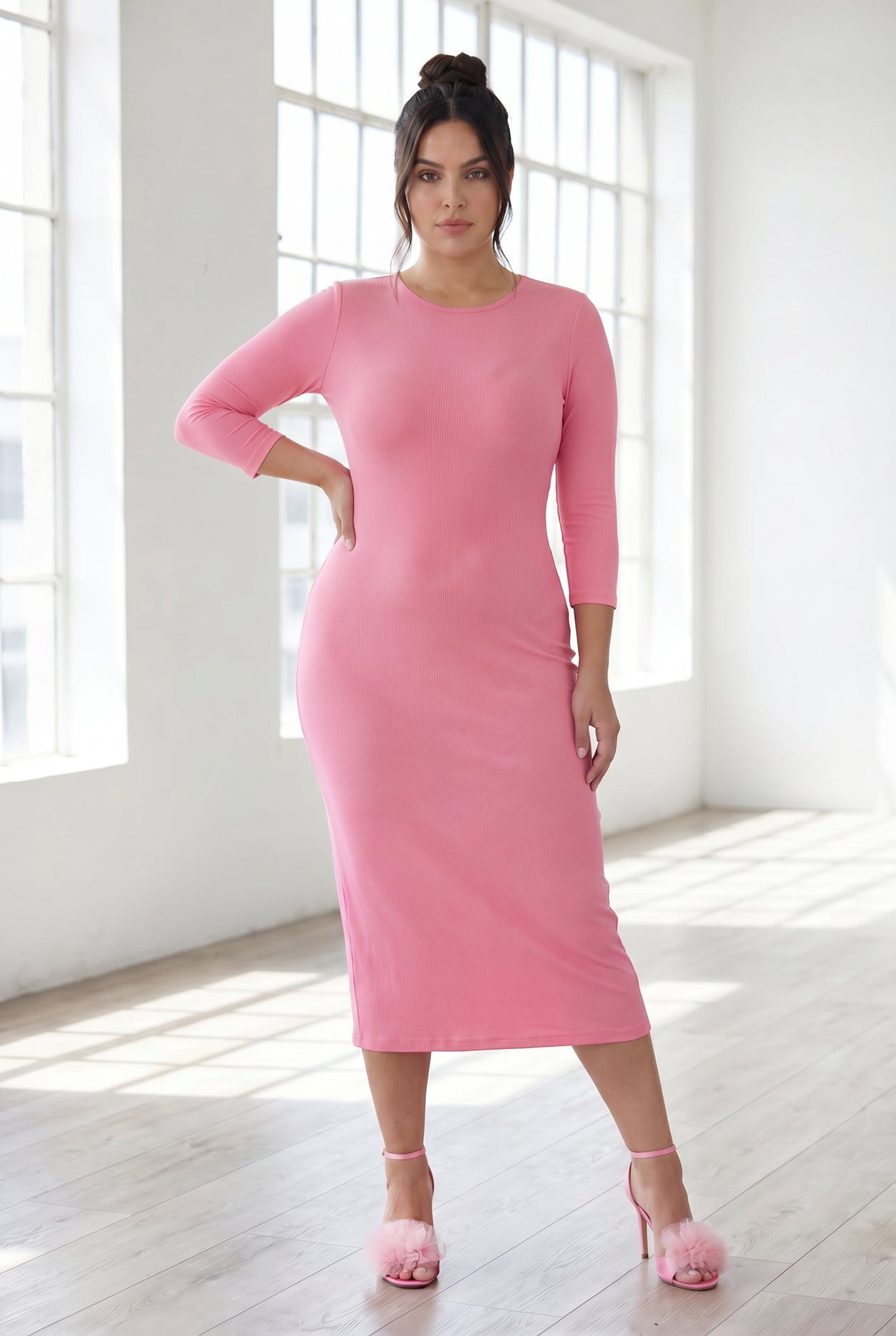 Ribbed Midi Layering Dress nuggles-clothing
