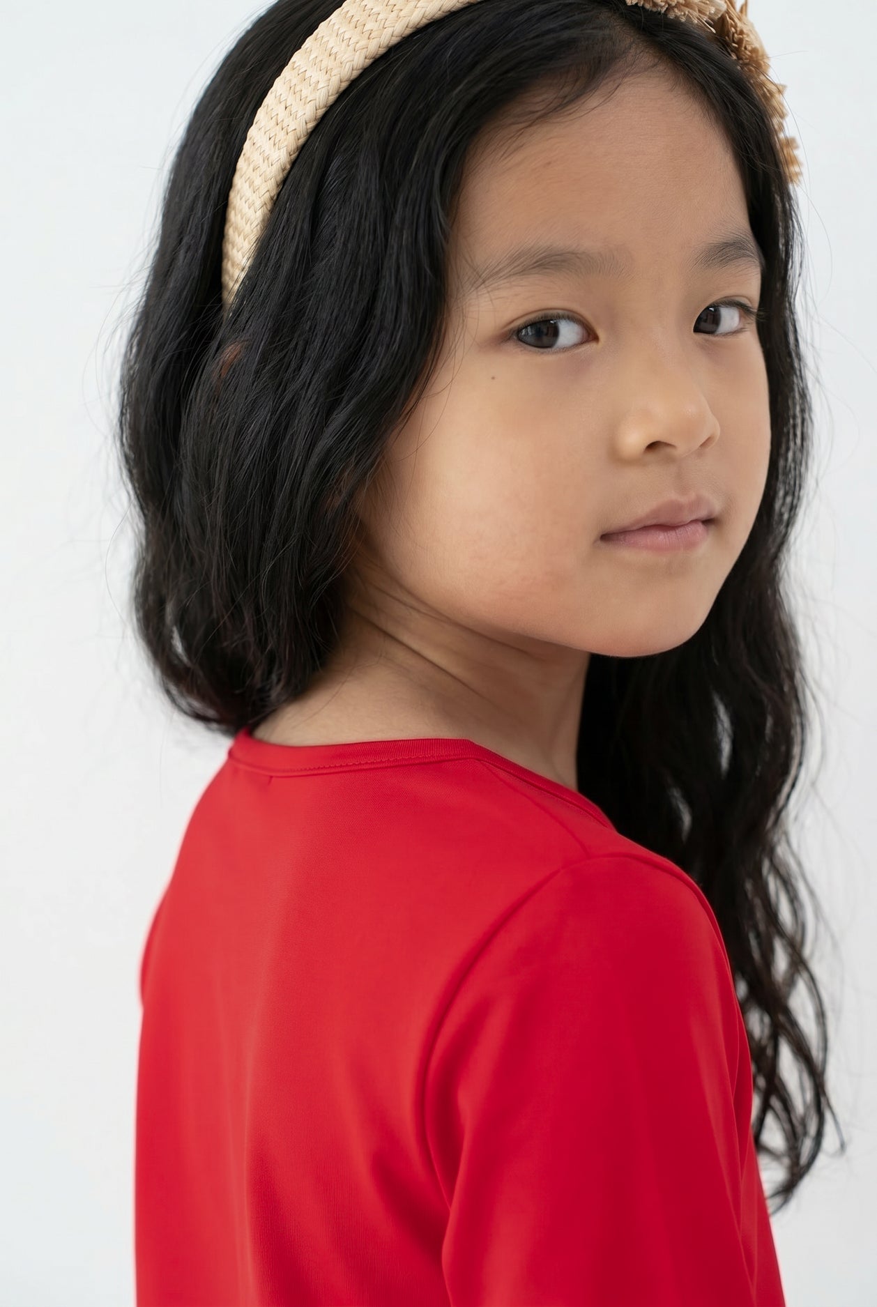 Girls' Essential 3/4 Tee in Red - Final Sale nuggles-clothing