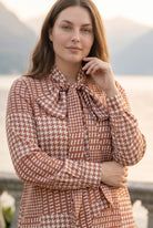 Nuggles® Felicity Bow Top in Red Tailored sophisticated red womens blouse