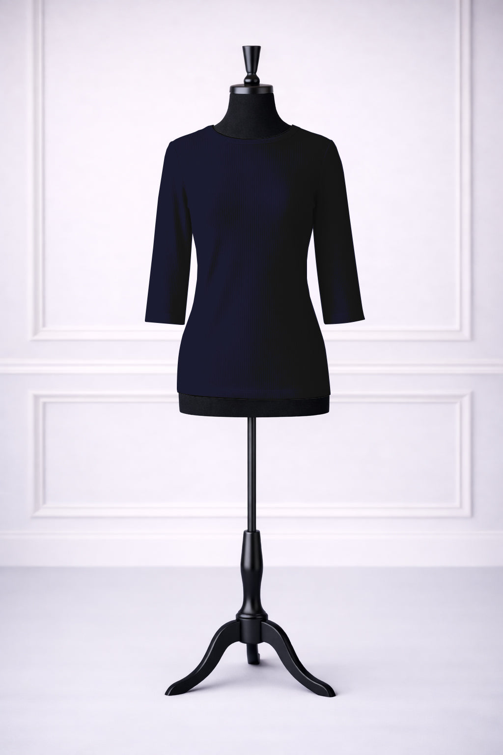 Stock photo of our Nuggles® Ribbed 3/4 Tee in Navy