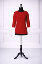 Stock photo of our Nuggles® Ribbed 3/4 Tee in Red