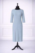 Stock photo of our Nuggles® Ribbed Midi Layering Dress in Soft Blue