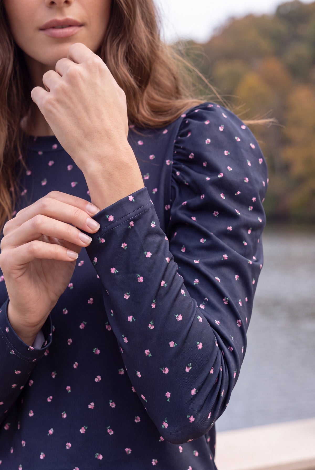 Model wearing Nuggles®  Kyliee Top in Rosebud