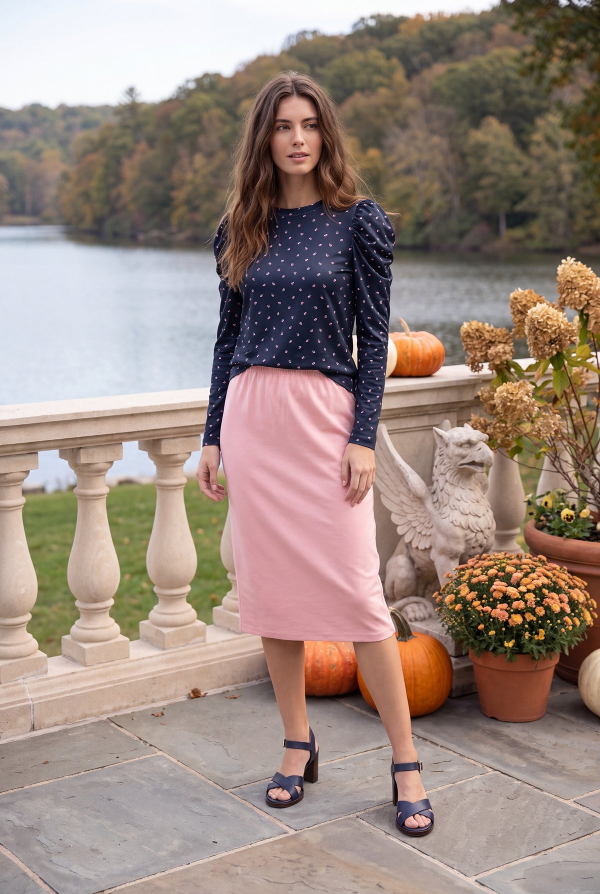 Model wearing Nuggles®  Kyliee Top in Rosebud