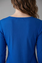 Model wearing Nuggles® 3/4 Essential Ribbed Tee in Royal Blue