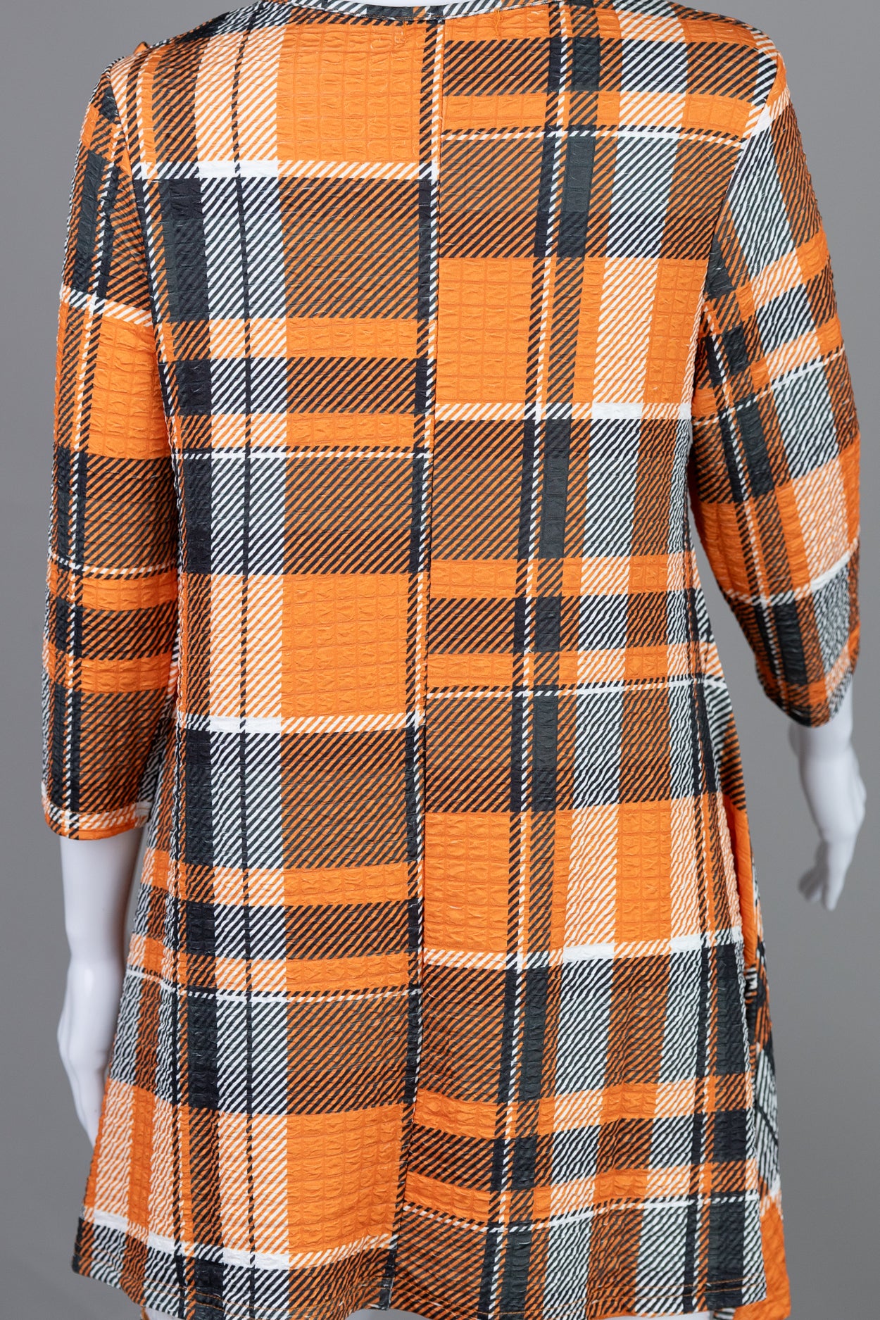 Rusty Roo Eleanor Top by Nuggles, modest bow-neck top in warm rust pattern with flattering A-line shape
