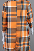 Rusty Roo Eleanor Top by Nuggles, modest bow-neck top in warm rust pattern with flattering A-line shape