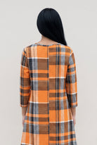Rusty Roo Eleanor Top, Nuggles modest everyday top with 3/4 sleeves in warm rusty patterned fabric
