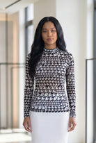 Model wearing Nuggles®  Mesh Tee in Sharp Classic