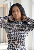 Model wearing Nuggles®  Mesh Tee in Sharp Classic