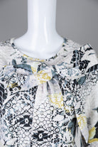 Nuggles Eleanor Top in Sketchbook, flattering A-line modest top in creative white sketchbook print