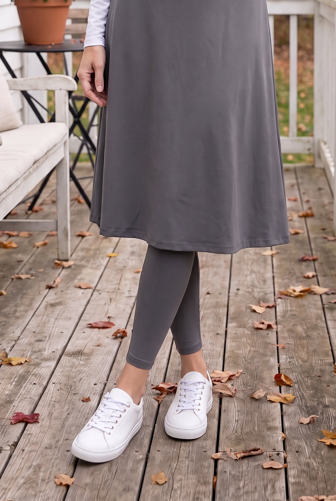Nuggles® Tilly Sport Skirt in Slate Grey close up