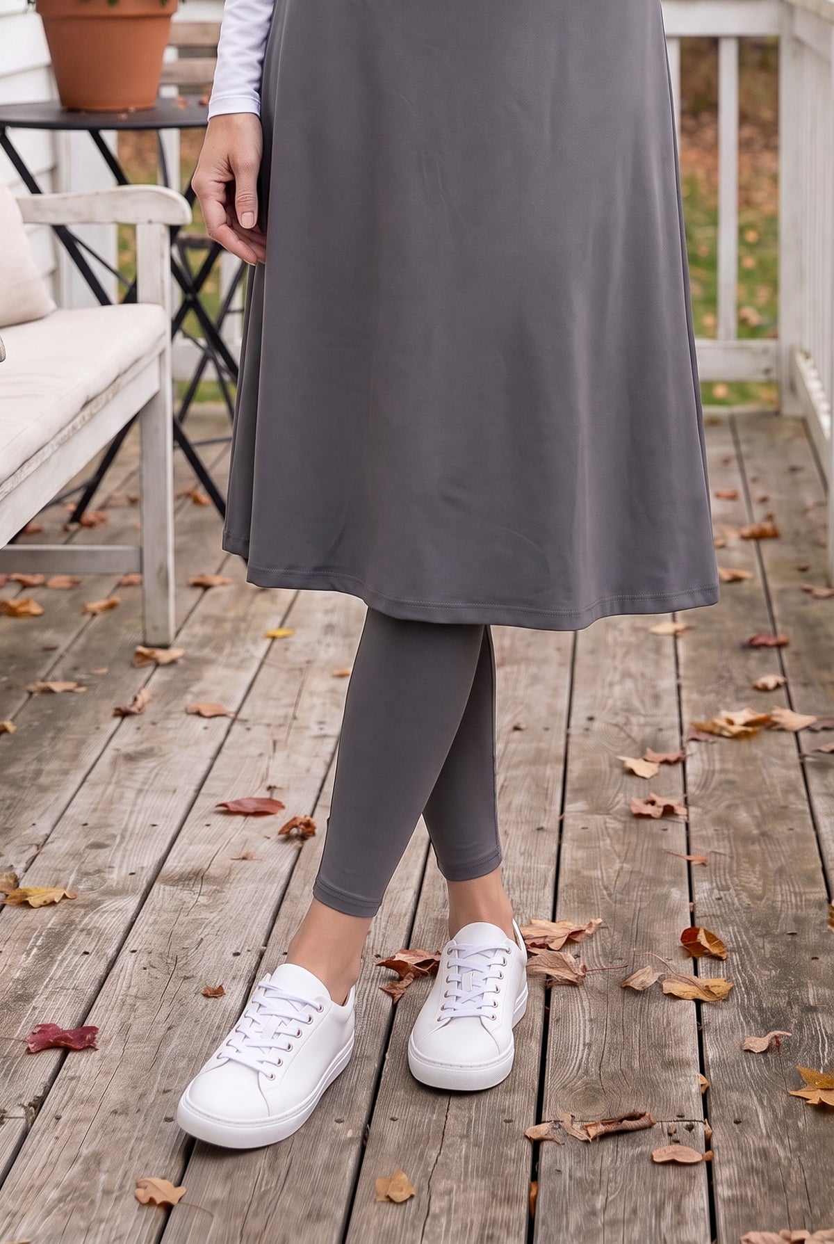 Nuggles® Tilly Sport Skirt in Slate Grey close up