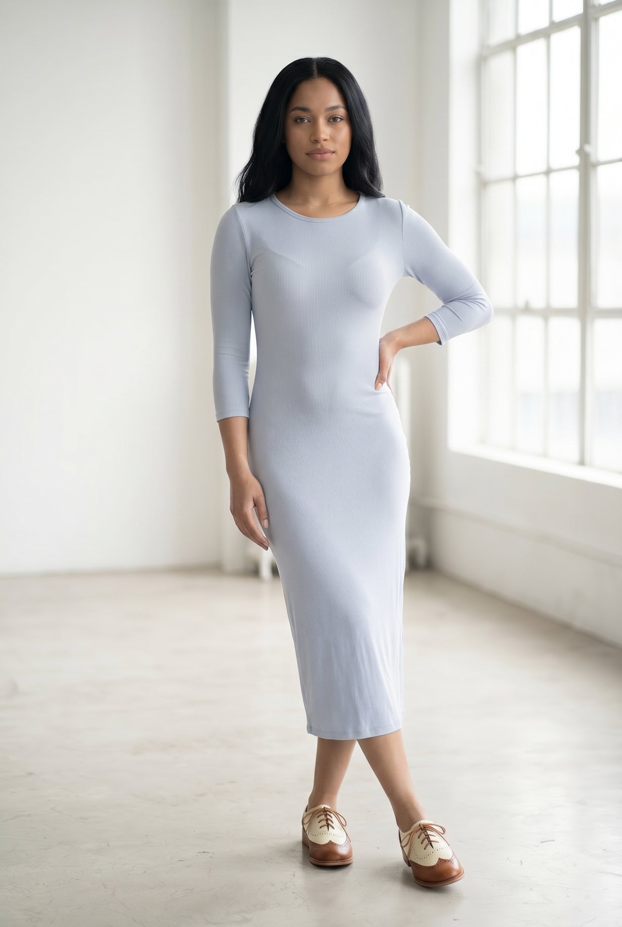 Ribbed Midi Layering Dress nuggles-clothing