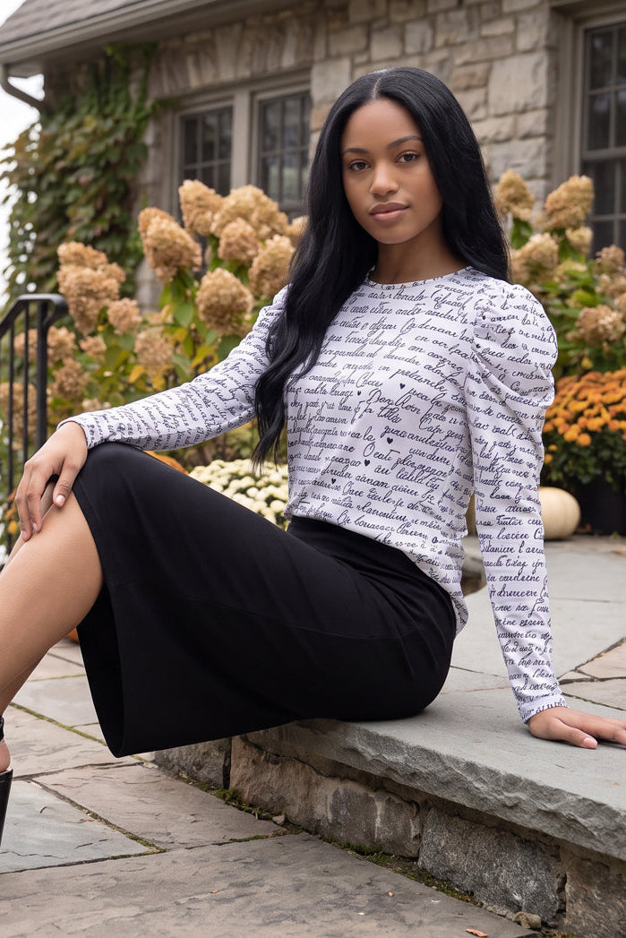 Model wearing Nuggles®  Kyliee Top in Steadfast