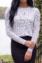 Model wearing Nuggles®  Kyliee Top in Steadfast