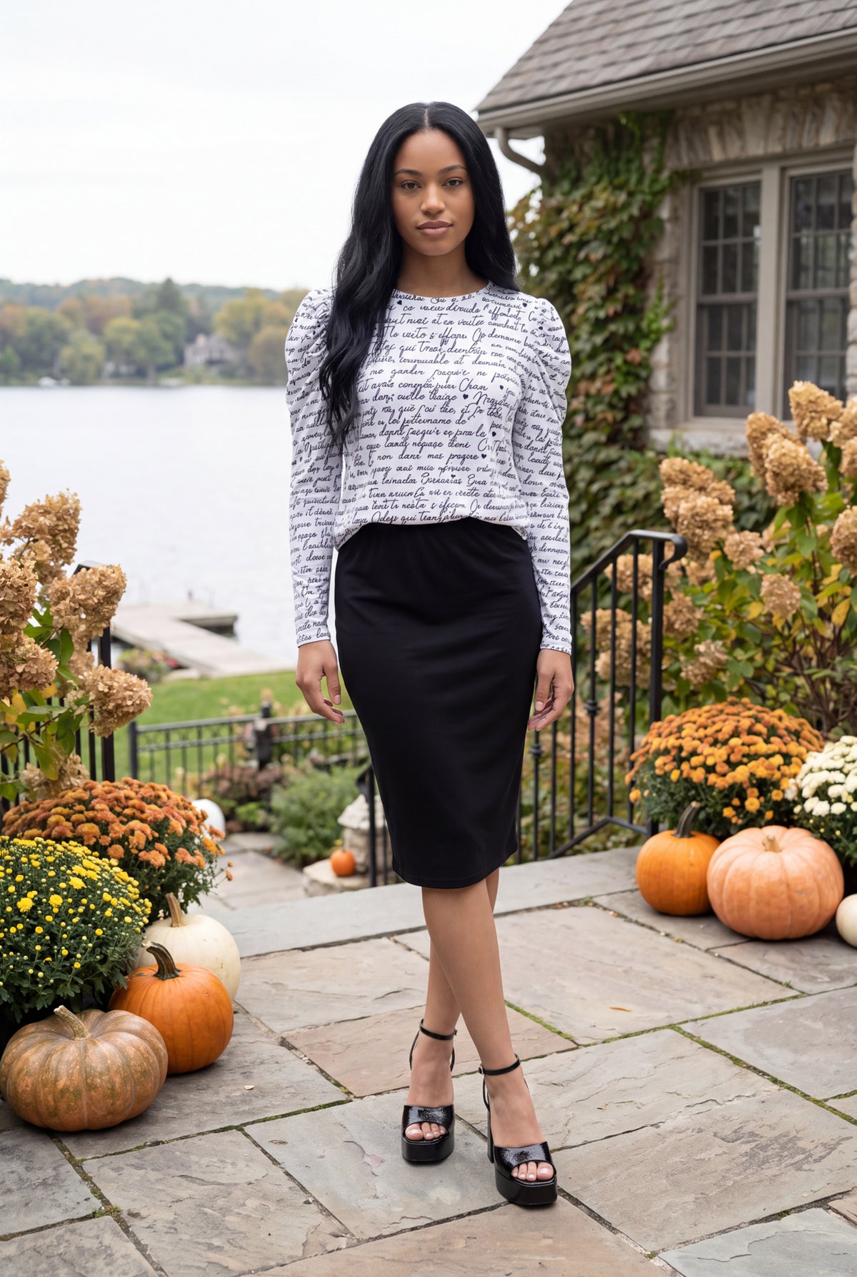 Model wearing Nuggles®  Kyliee Top in Steadfast