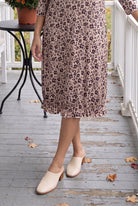 Model wearing Nuggles®  Bristol Dress in Tigerlily