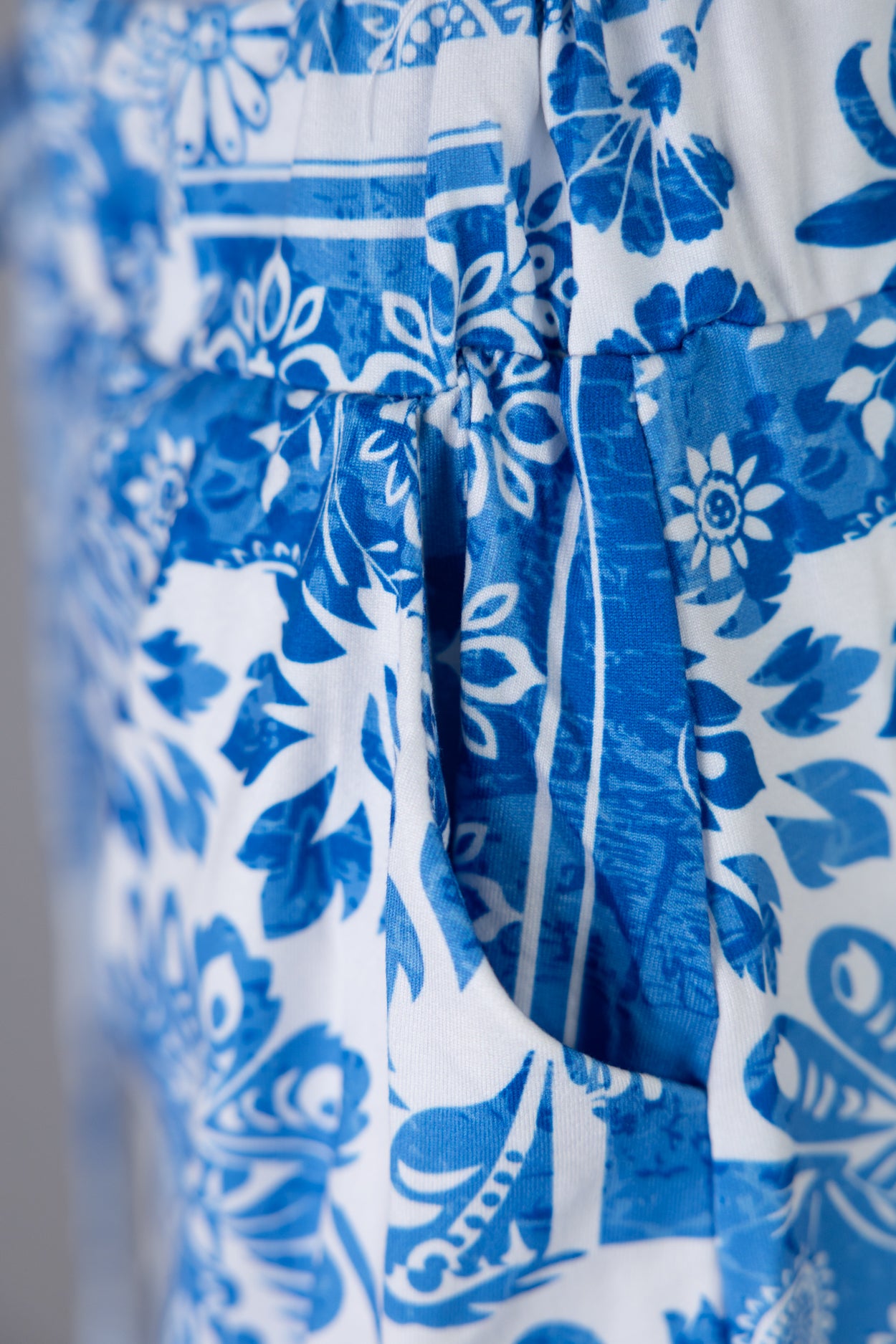 Model wearing Nuggles®  27" Drawstring Skirt in Vintage Blue