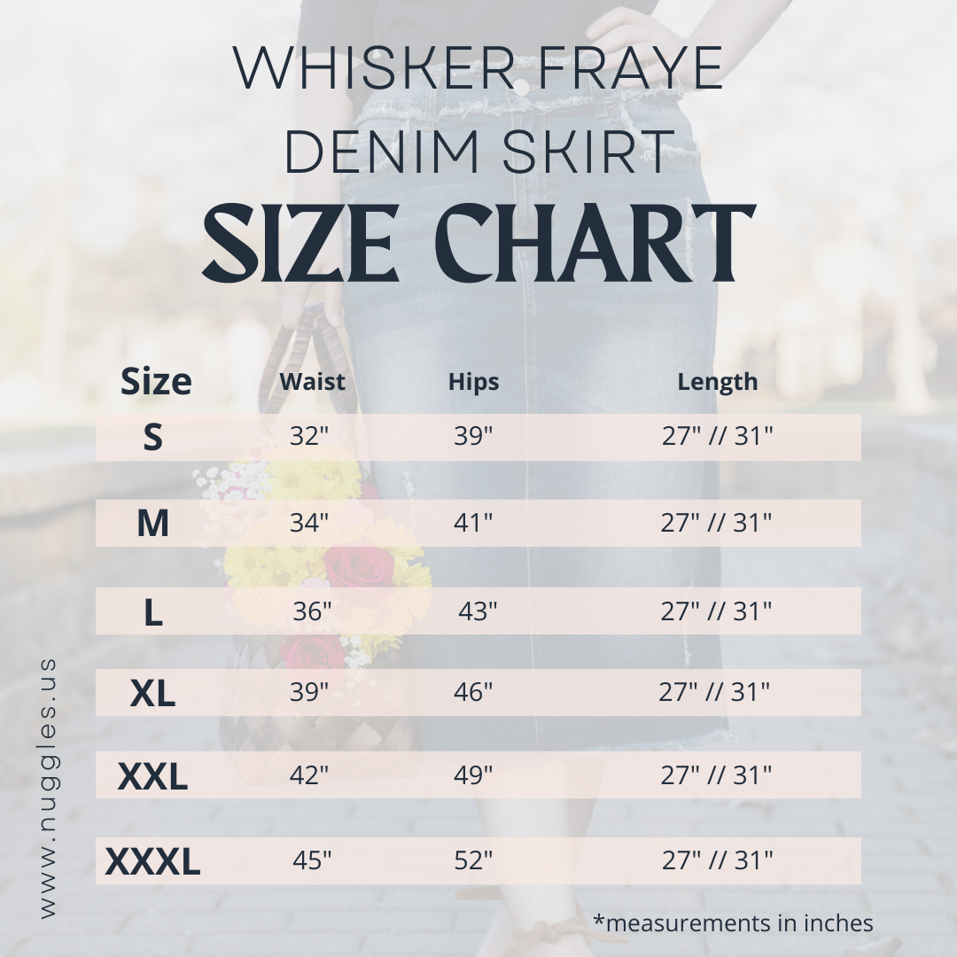 Whisker Fraye Size Chart